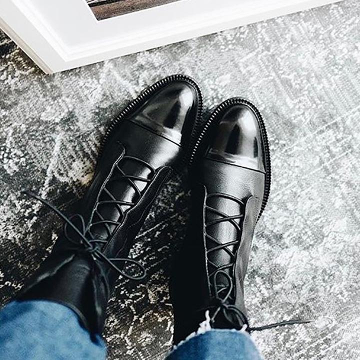 W&W Mode | Vintage-Stiefeletten mit Absatz für Damen