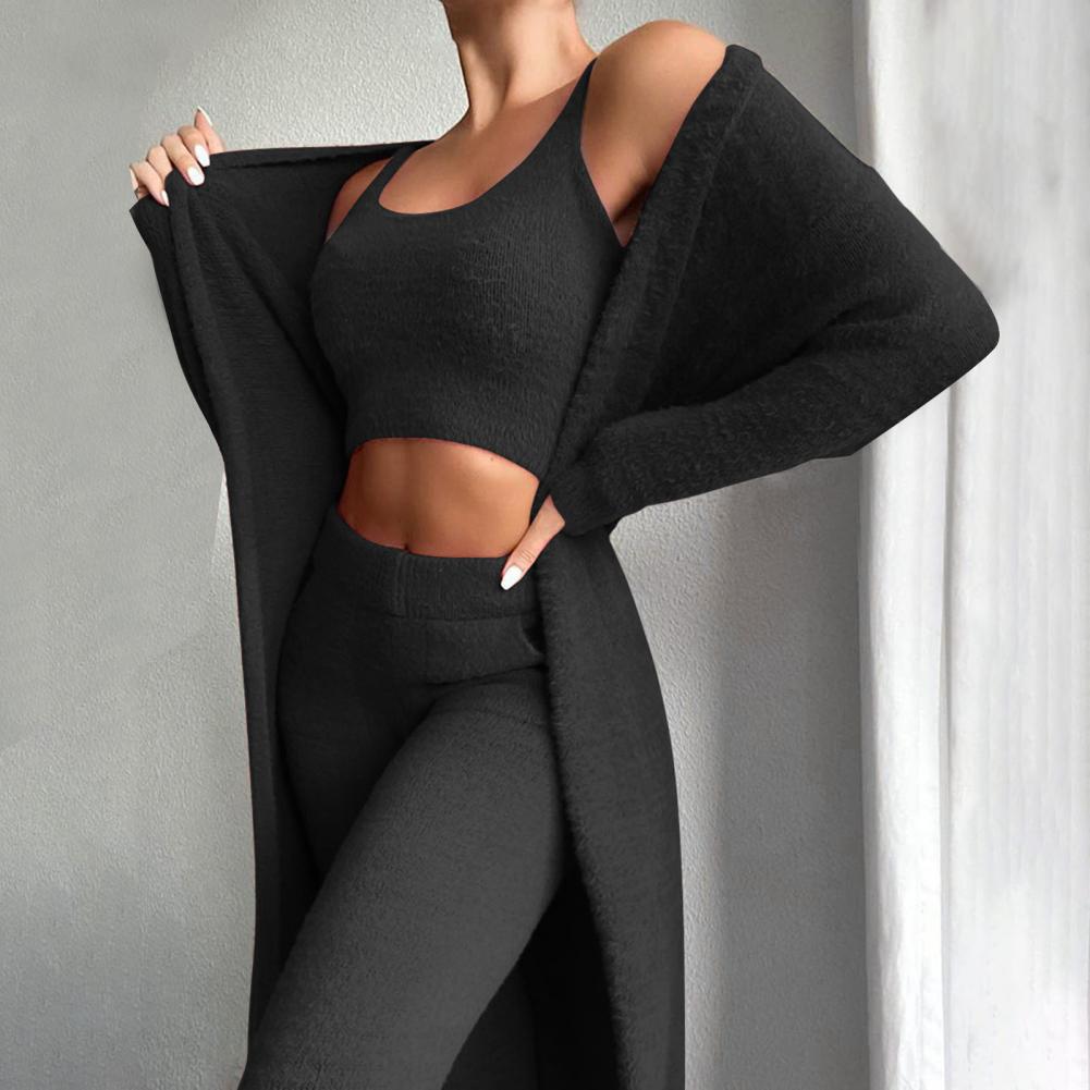 WW | Dreiteiliges Fleece Jogging Satz mit Jacke Hose und Shirt für Komfort