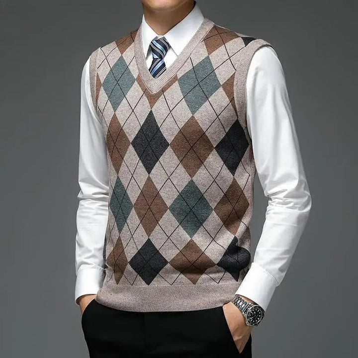 W&W Mode | Strickweste mit Argyle-Muster