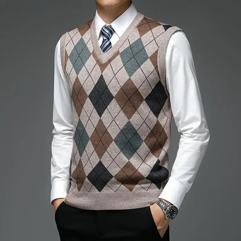 WW | Strickweste mit Argyle-Muster