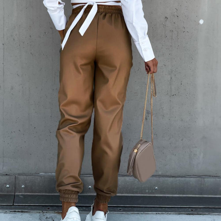 W&W Mode | Stilvolle PU-Leder-Jogginghose