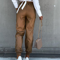 WW | Stilvolle PU-Leder-Jogginghose