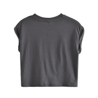 WW | Crop-T-Shirt mit Knopfdetail