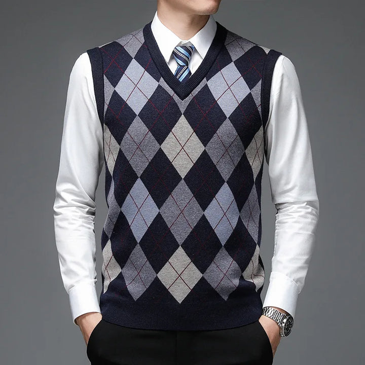 W&W Mode | Strickweste mit Argyle-Muster