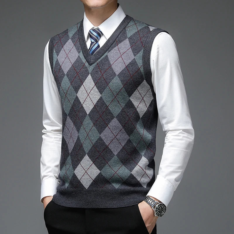 WW | Strickweste mit Argyle-Muster