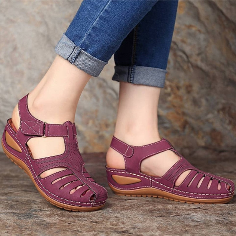 W&W Mode | Geschlossen Damen Klettverschluss Sandalen Und Absatz
