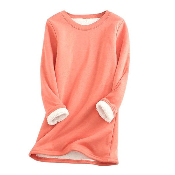 W&W Mode | Lässiger Herbst Lange Fleece Pullover für Frauen