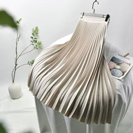WW | Satin Plissee Rock Hohe Taille