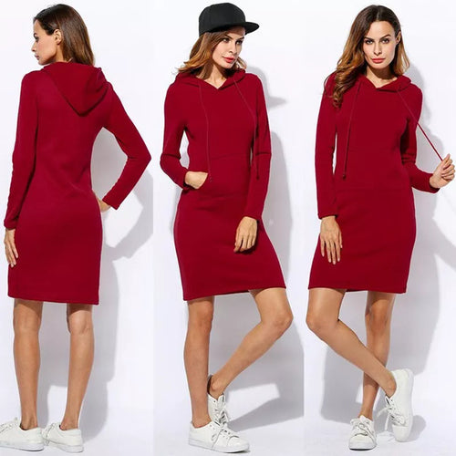 W&W - Sweatshirt Kleid mit Kapuze