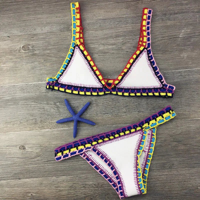 WW | Sexy Bikinis Sommer Frauen Badeanzug Handgehäkeltes Bikini-Set Badebekleidung Strand Badeanzug Biquini Frau Monokini