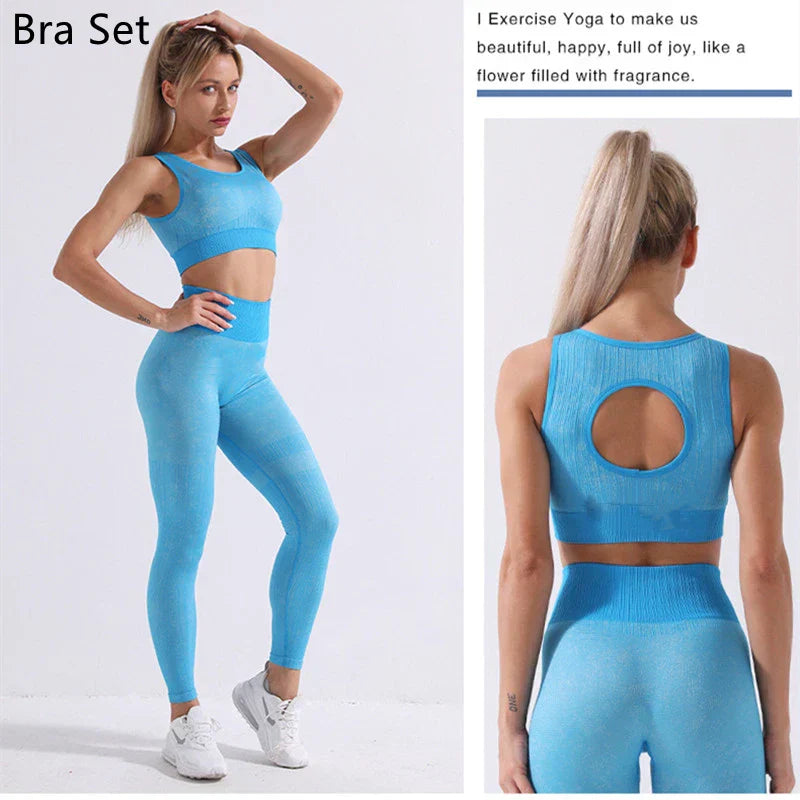 WW | Rid Seamless Yoga Set Frauen 2Pcs To Delet Langarm Crop Top T-Shirt Leggings Outfit Kleidung Fitness Kleidung Fitness Anzug Sport Set
