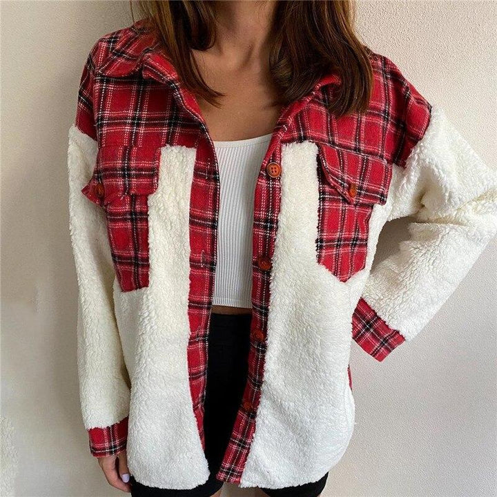 W&W Mode | Wolle Lammkarierte Jacke