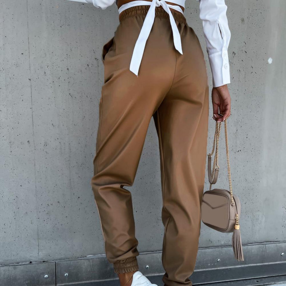 WW | Stilvolle PU-Leder-Jogginghose