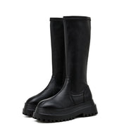 WW | Hohe Stiefel Damen Schwarz Tracksohle