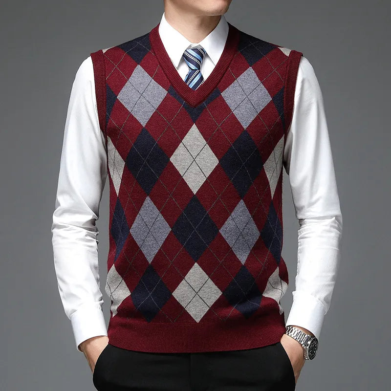 W&W Mode | Strickweste mit Argyle-Muster
