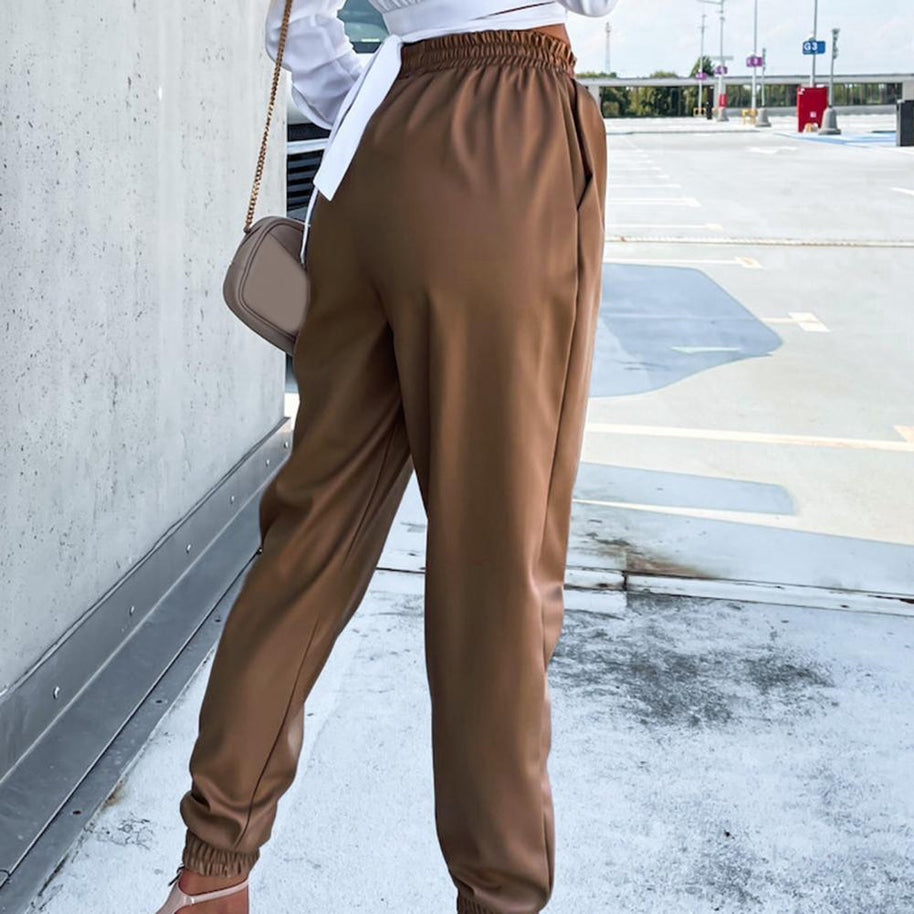 WW | Stilvolle PU-Leder-Jogginghose