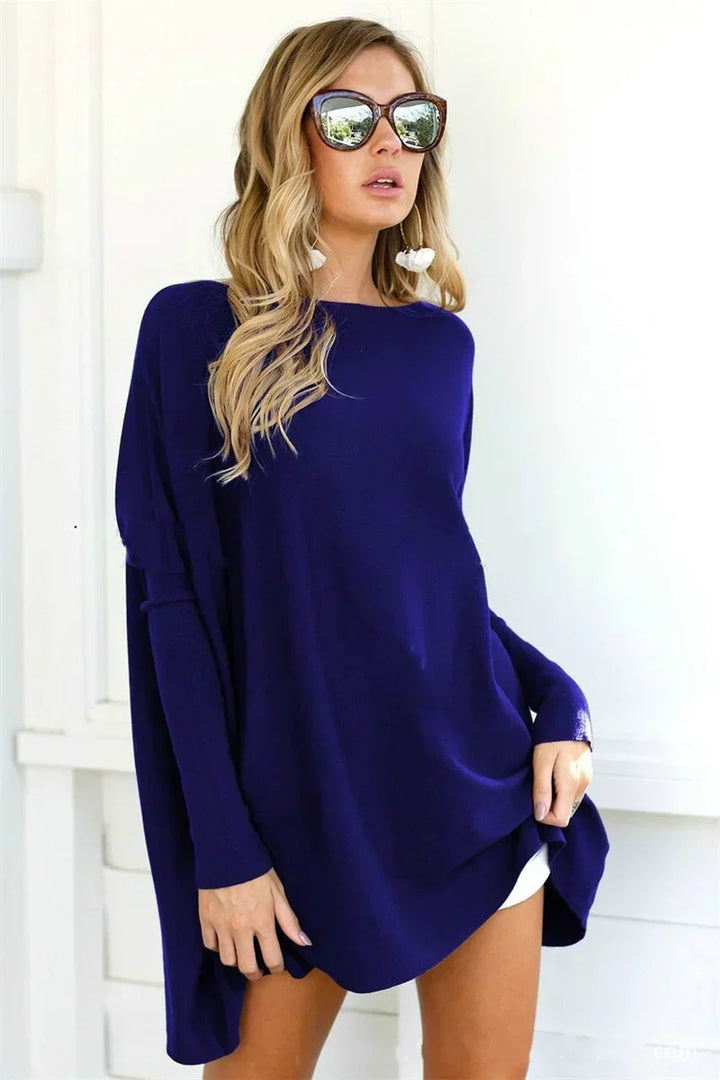 W&W Mode - Damen Oversized Rundhalsausschnitt Pullover