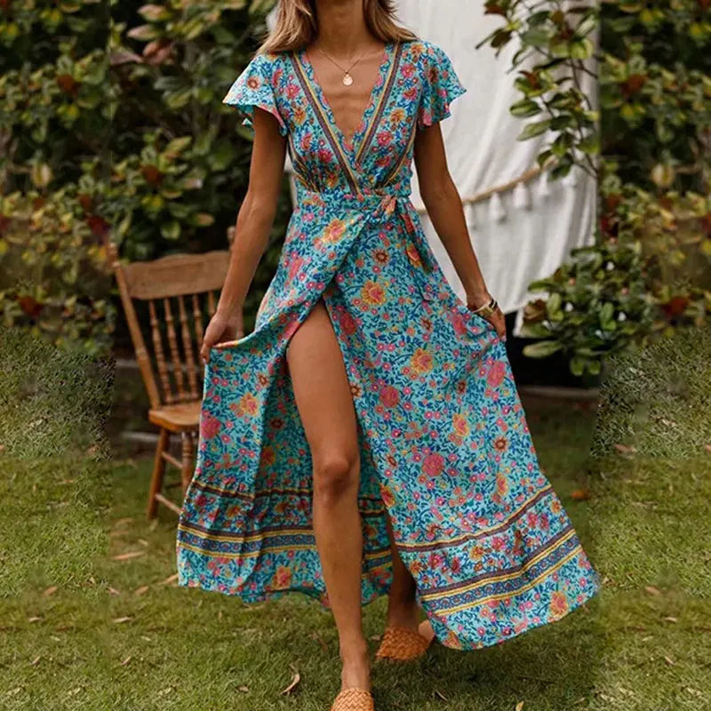 WW - Elegantes Sommer-Maxikleid mit Rüschen