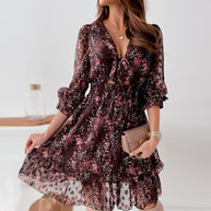 WW - Einfaches bedrucktes Chiffonkleid
