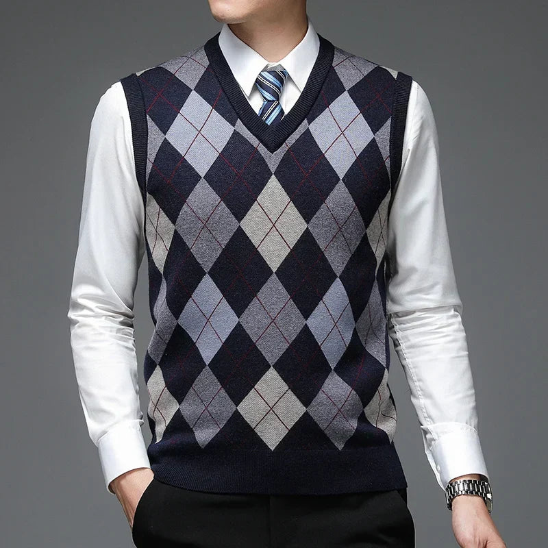 W&W Mode | Strickweste mit Argyle-Muster
