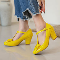 WW | Vintage Schuhe Damen Gelb Schleife