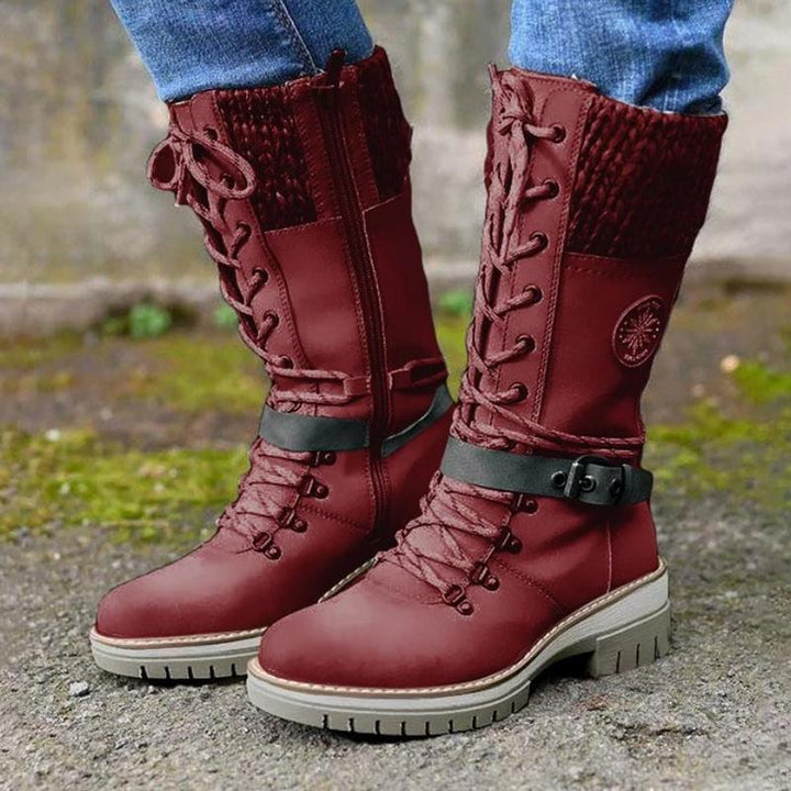 W&W Mode | Moderne Gestrickte Schneestiefel Mit Halbhoher Sohle