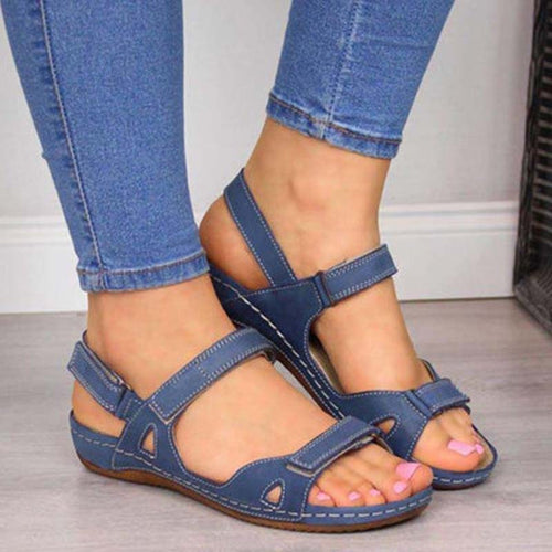 WW | Bliss Clark Orthopädische Sommersandalen mit Klettverschluss für Frauen