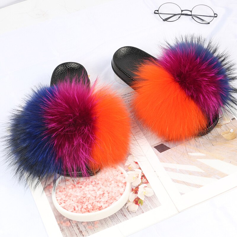 WW | Echte Fell Rutschen Sandalen Hausschuhe Flip Flops