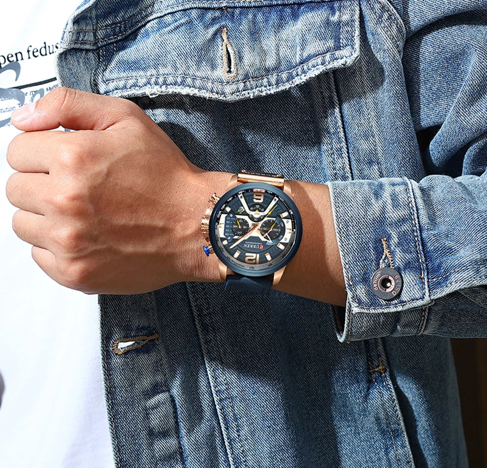 WW | Luxus Militär Leder Uhr Für Herren