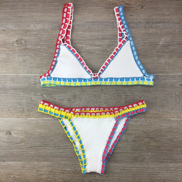 WW | Sexy Bikinis Sommer Frauen Badeanzug Handgehäkeltes Bikini-Set Badebekleidung Strand Badeanzug Biquini Frau Monokini