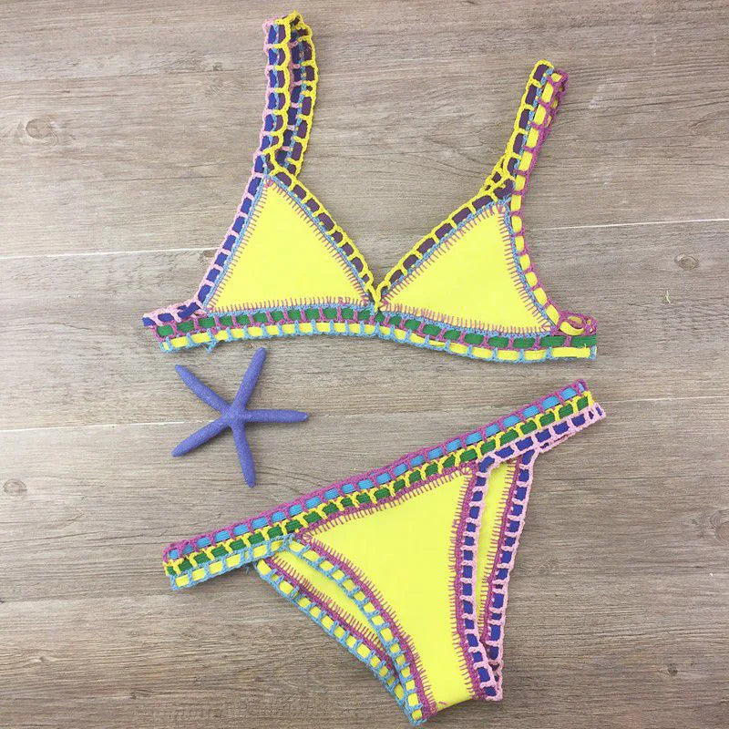 WW | Sexy Bikinis Sommer Frauen Badeanzug Handgehäkeltes Bikini-Set Badebekleidung Strand Badeanzug Biquini Frau Monokini