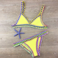 WW | Sexy Bikinis Sommer Frauen Badeanzug Handgehäkeltes Bikini-Set Badebekleidung Strand Badeanzug Biquini Frau Monokini
