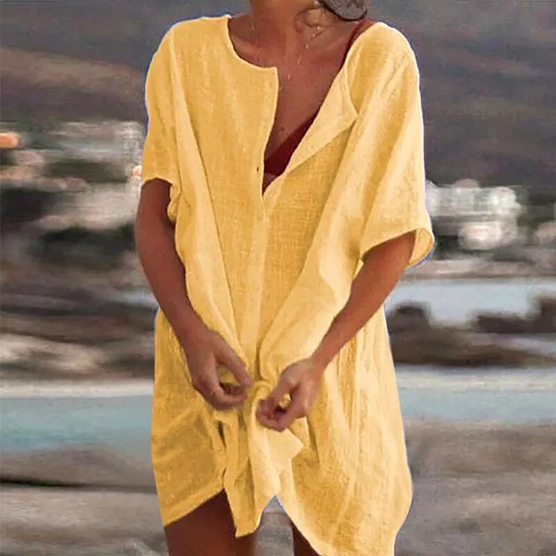 WW | Strickkleid aus Baumwolle und Leinen