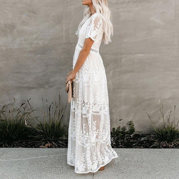 W&W Mode | Spitzen Boho Fließkleid