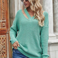 WW Chic V Neck lässiger Oversize Pullover