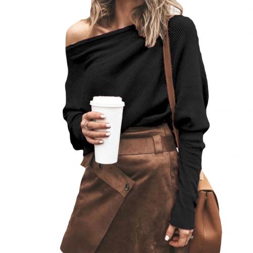 W&W Mode Sweater | Trendiger weicher schulterfreier Pullover