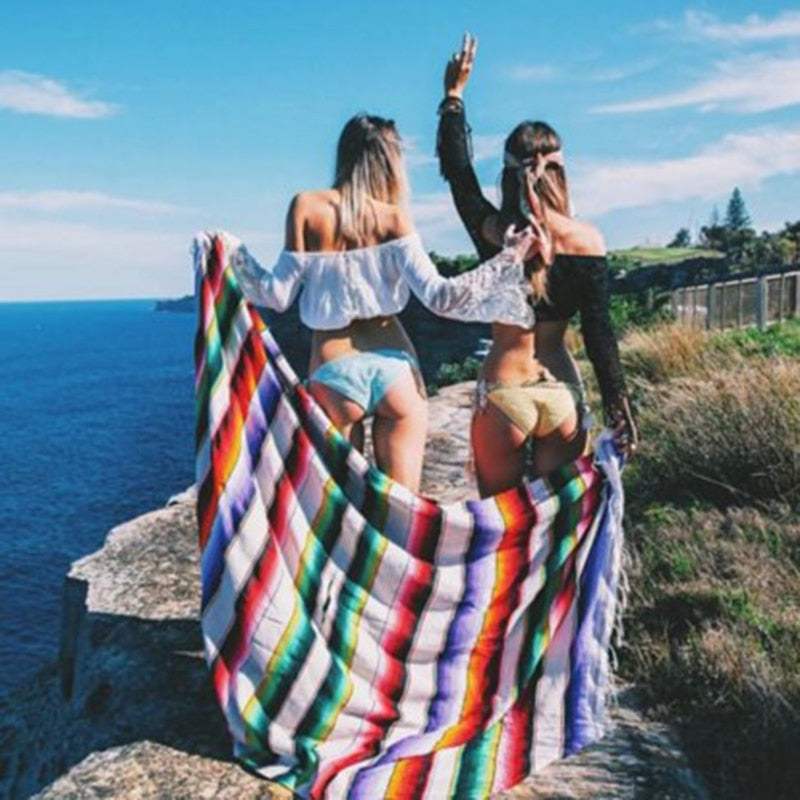 WW | Boho Stil Strand Picknickdecke / Wurfteppich