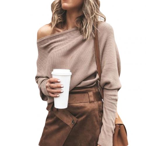 W&W Mode Sweater | Trendiger weicher schulterfreier Pullover