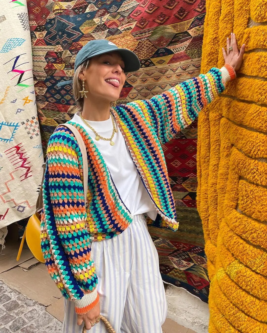 WW | Bunte gehäkelte Strickjacke