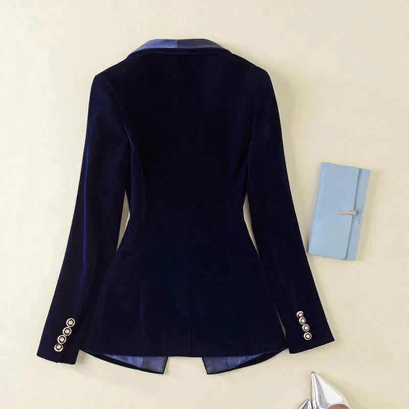 Blazer aus Samt mit Satinaufschlägen