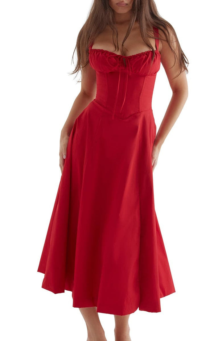 Geblümtes Bustierkleid mit taillenbetontem Schnitt