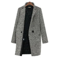 WW | Wintermantel schwarz-weiß - elegantes Design mit Pied-de-Poule-Muster