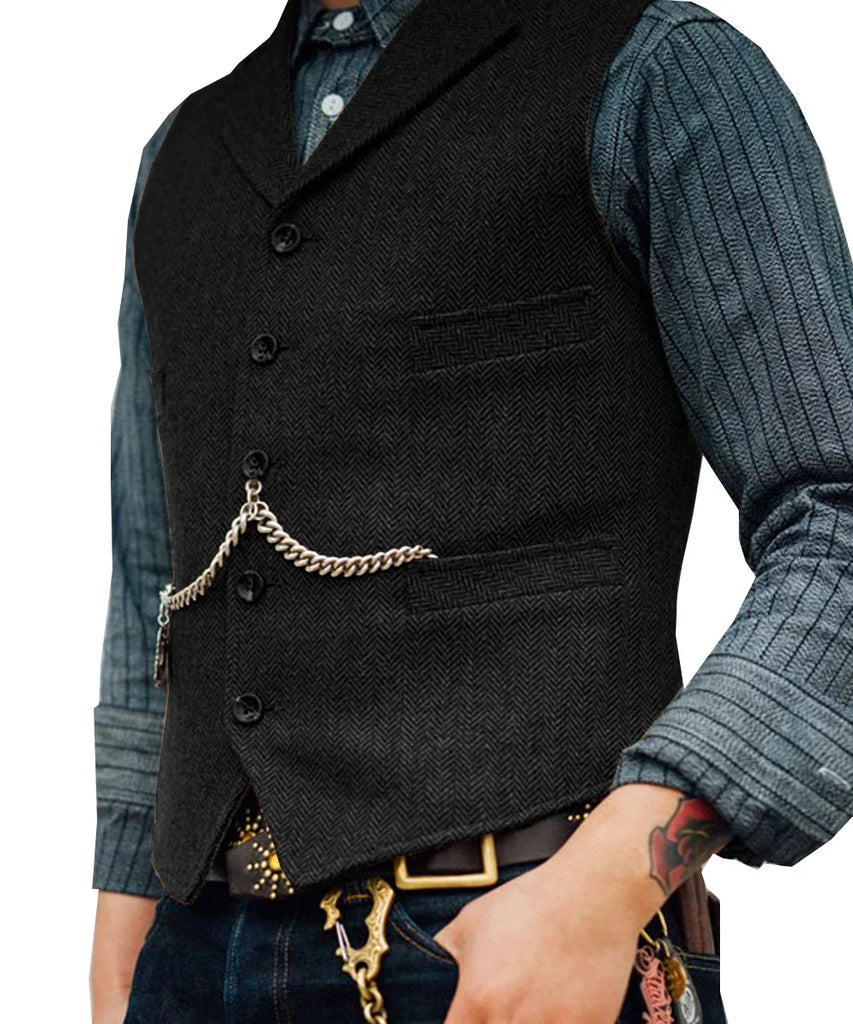 WW | Traditionelle Slim Fit Trachtenweste Aus Tweed Für Herren