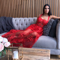 WW | Modern Damen Maxikleid mit Blumen