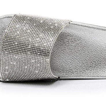 WW | Kristall Diamant Slides mit Besatz Sandalen