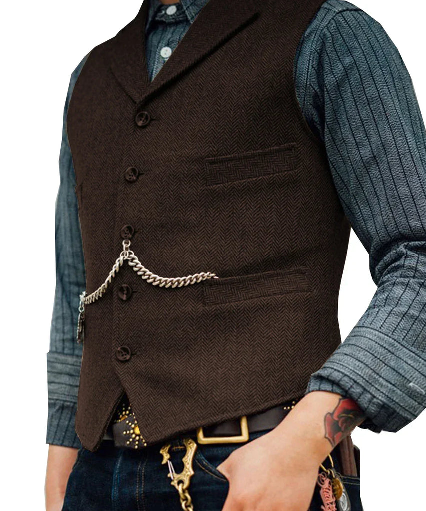 WW | Traditionelle Slim Fit Trachtenweste Aus Tweed Für Herren