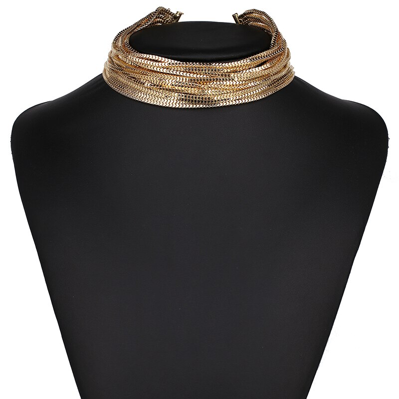 Halskette im Choker-Stil aus Zinklegierung mit geometrischem Design