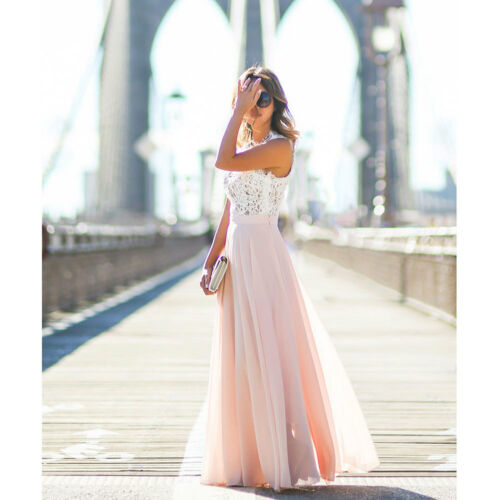 W&W Mode | Elegantes Maxi Spitzenkleid Im Brauthochzeits Stil