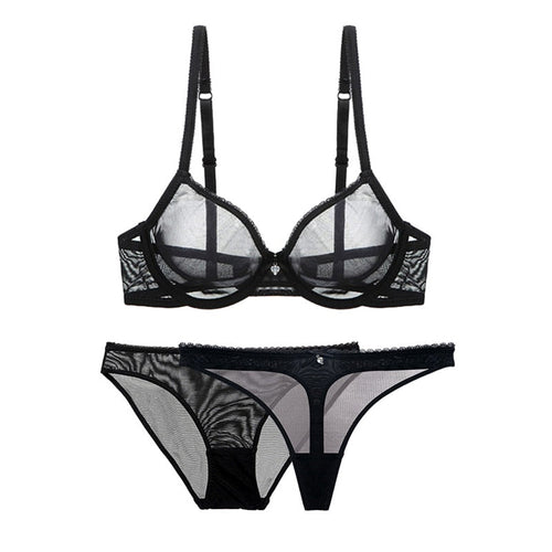 WW | 3-Teiliges Transparentes Lingerie-Set für Komfort