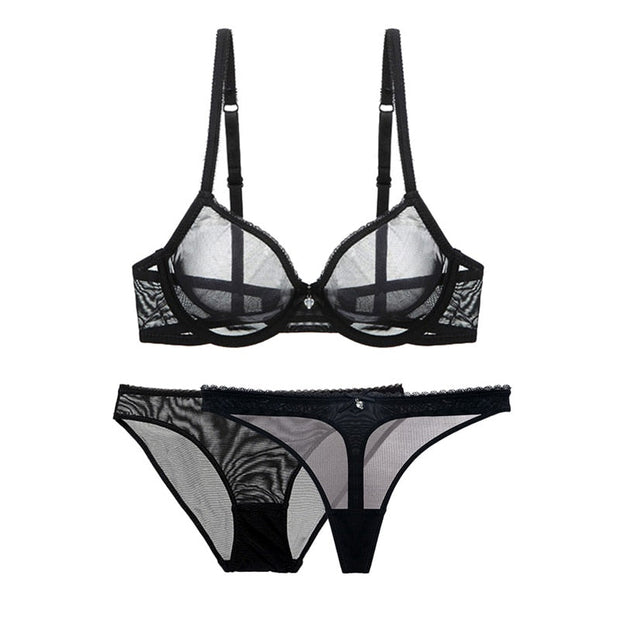 WW | 3-Teiliges Transparentes Lingerie-Set für Komfort